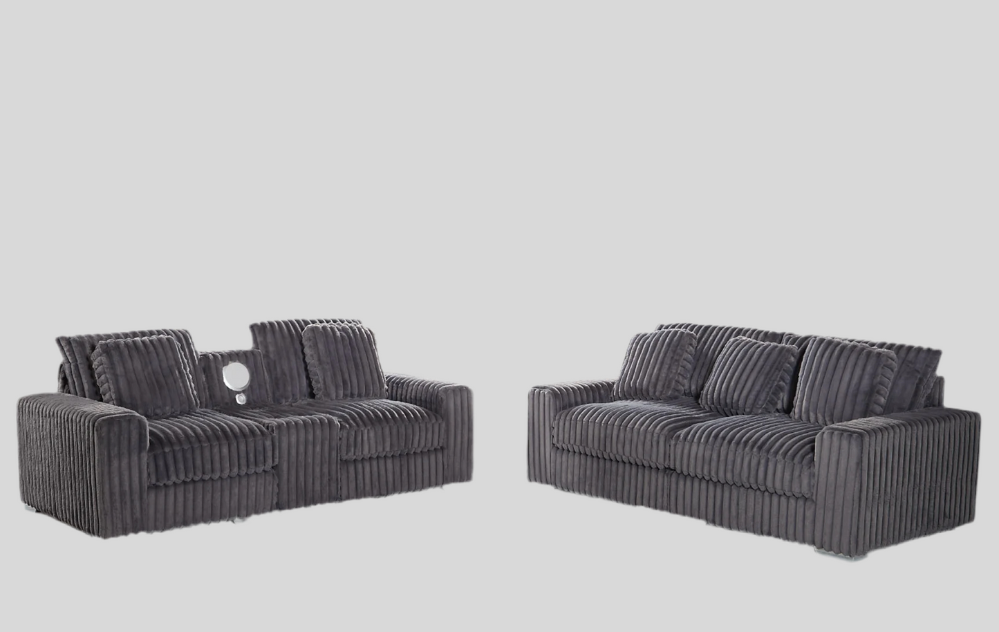 Cologne Gray Sofa + Loveseat Set