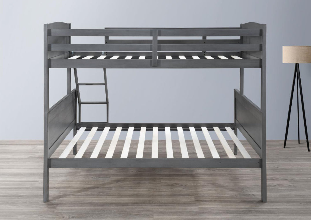 S093 ANT. GRAY TWIN/FULL BUNK BED