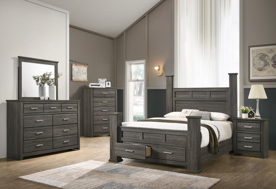 B215 - VIRA
4 PC (king Bed, Dresser, Mirror, Nightstand