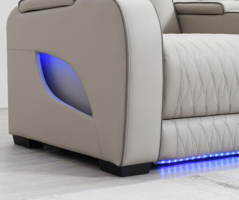 U11 GRAY 3PC POWER LED SECTIONAL