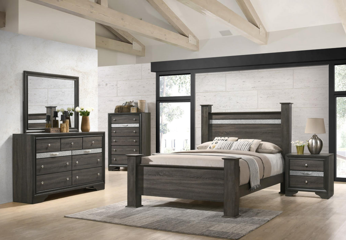 B341-KDM KING BED-DRESSER-MIRROR-NIGHTSTAND