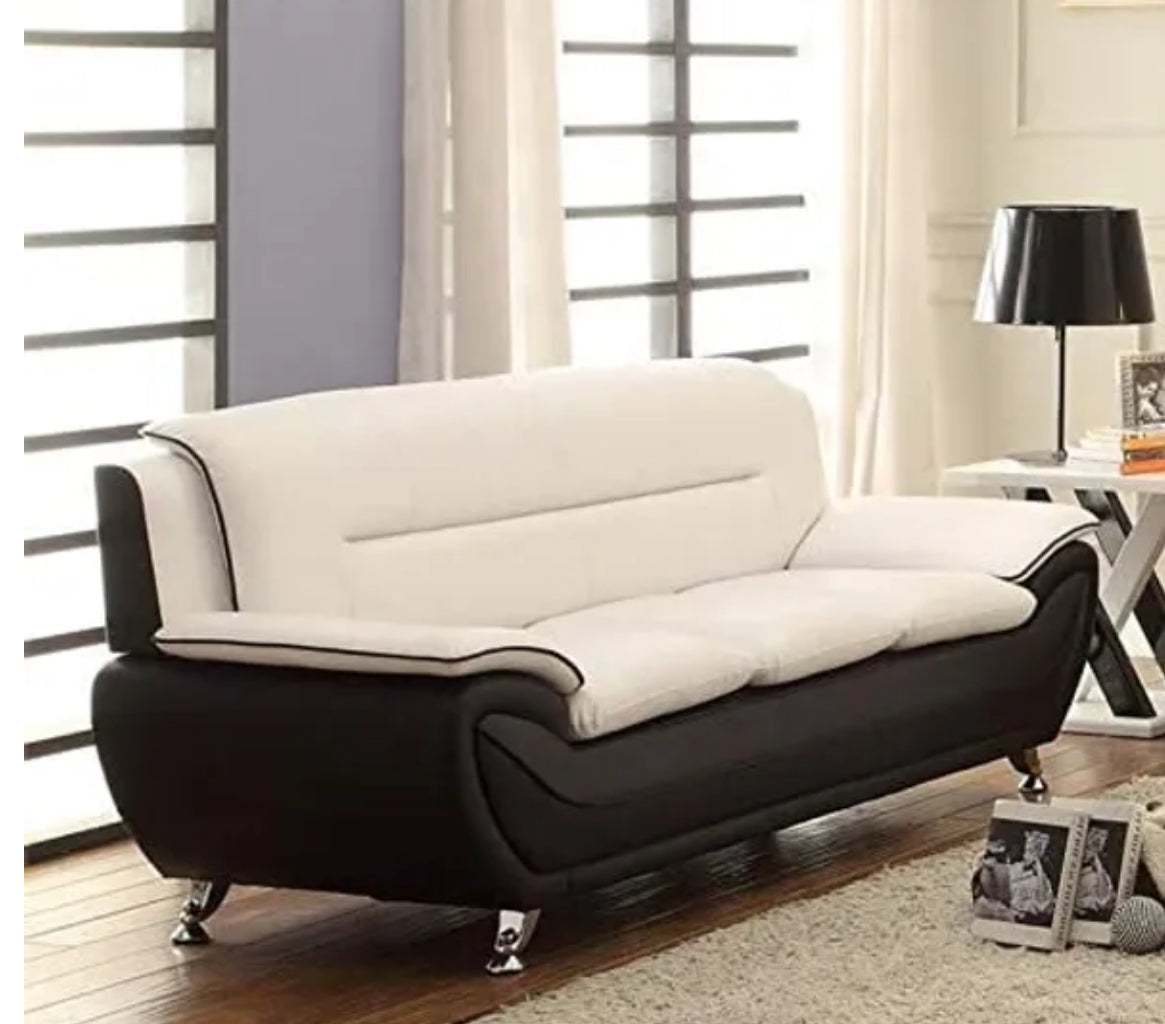 New York Beige & Black 3pc Sofa + Loveseat+chair