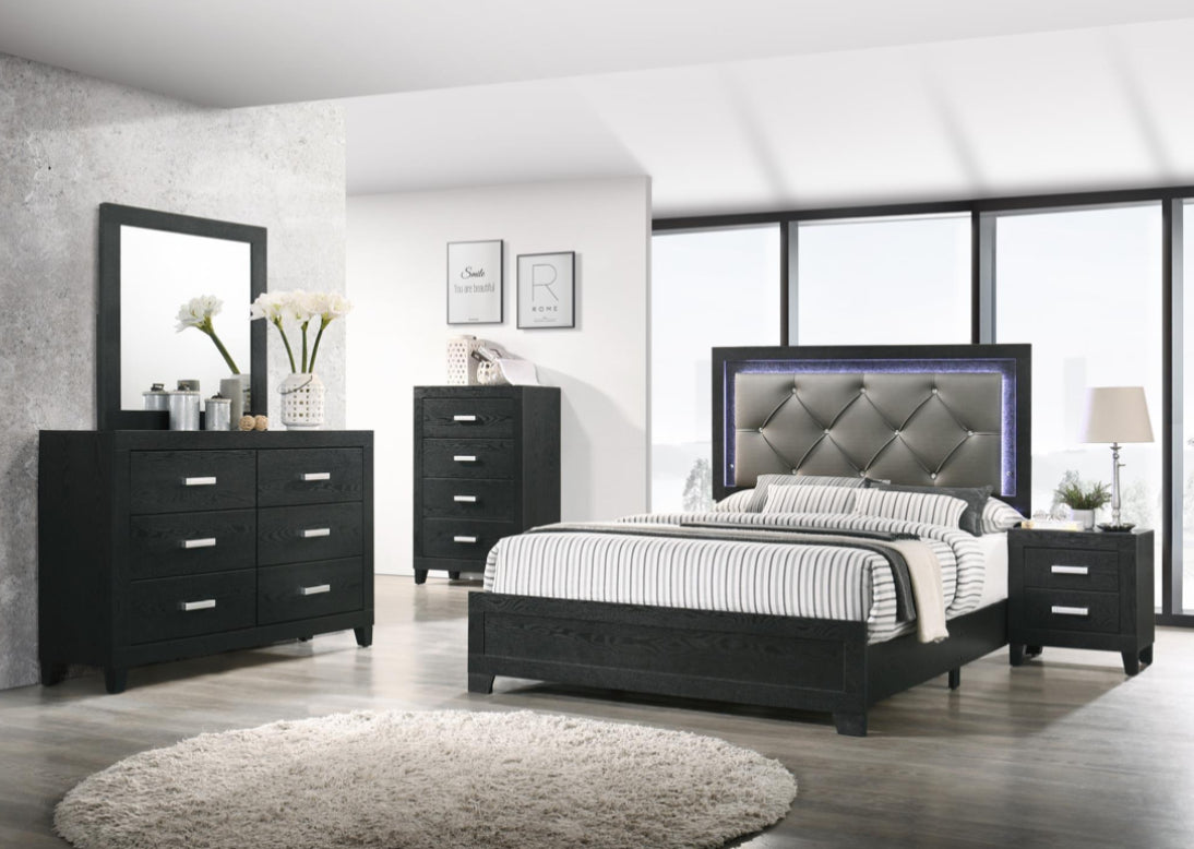 B375 FULL BED FRAME - DRESSER - MIRROR - - NIGHTSTAND