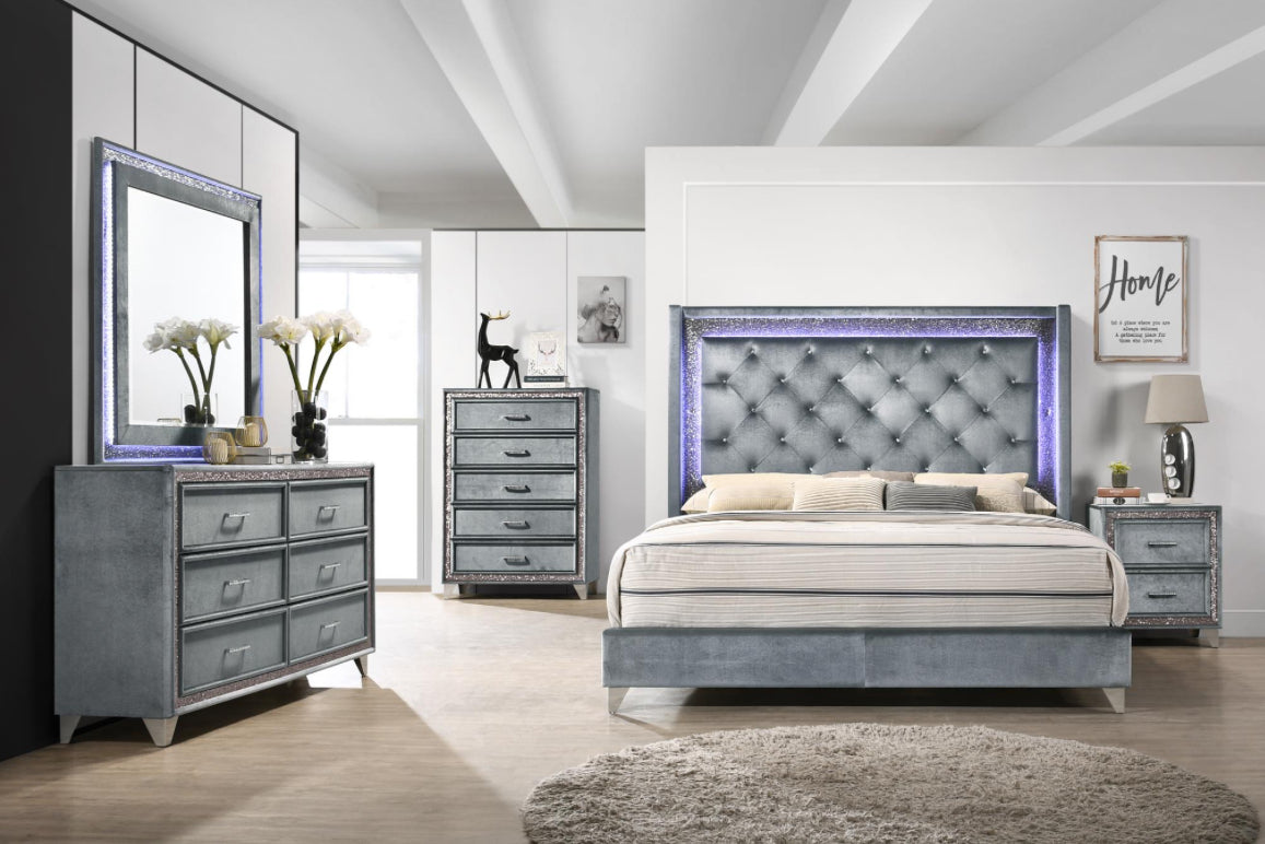 B278-QDM QUEEN BED - DRESSER - MIRROR-NIGHTSTAND