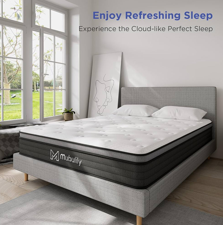 Queen Size Hybrid Mattress (12inches) combines the comfort of gel memory foam