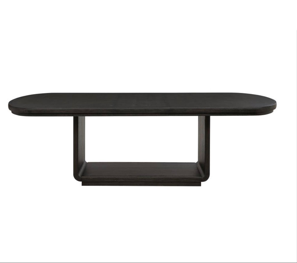 LEANDRO 9-PIECE RECTANGULAR DINING TABLE SET BURNISHED BLACK