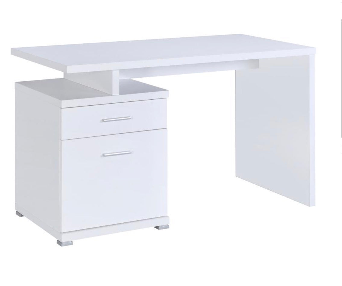 IRVING 47-INCH 2-DRAWER OFFICE COMPUTER DESK WHITE