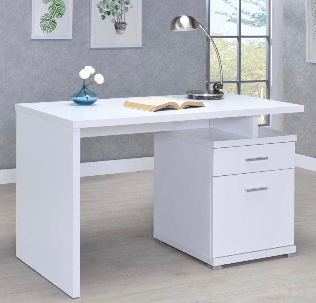 IRVING 47-INCH 2-DRAWER OFFICE COMPUTER DESK WHITE