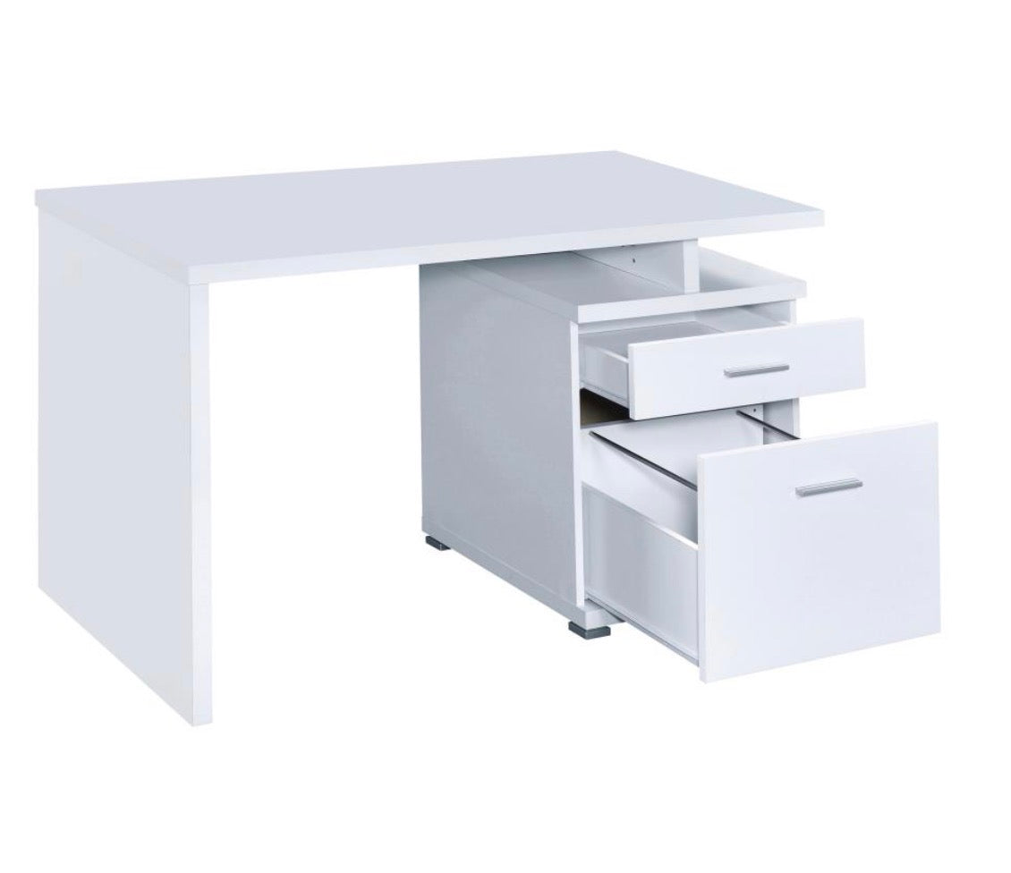 IRVING 47-INCH 2-DRAWER OFFICE COMPUTER DESK WHITE