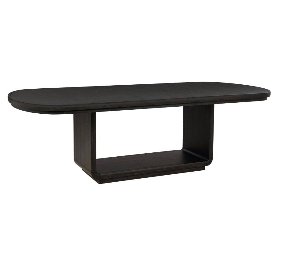 LEANDRO 9-PIECE RECTANGULAR DINING TABLE SET BURNISHED BLACK