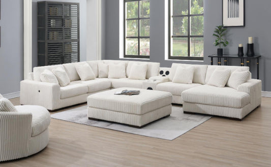 6pc sectional set ivory