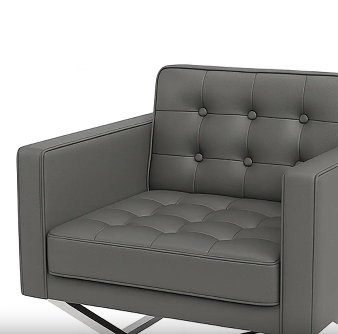Modern Design | Chrome Base | Premium Leather Finish
