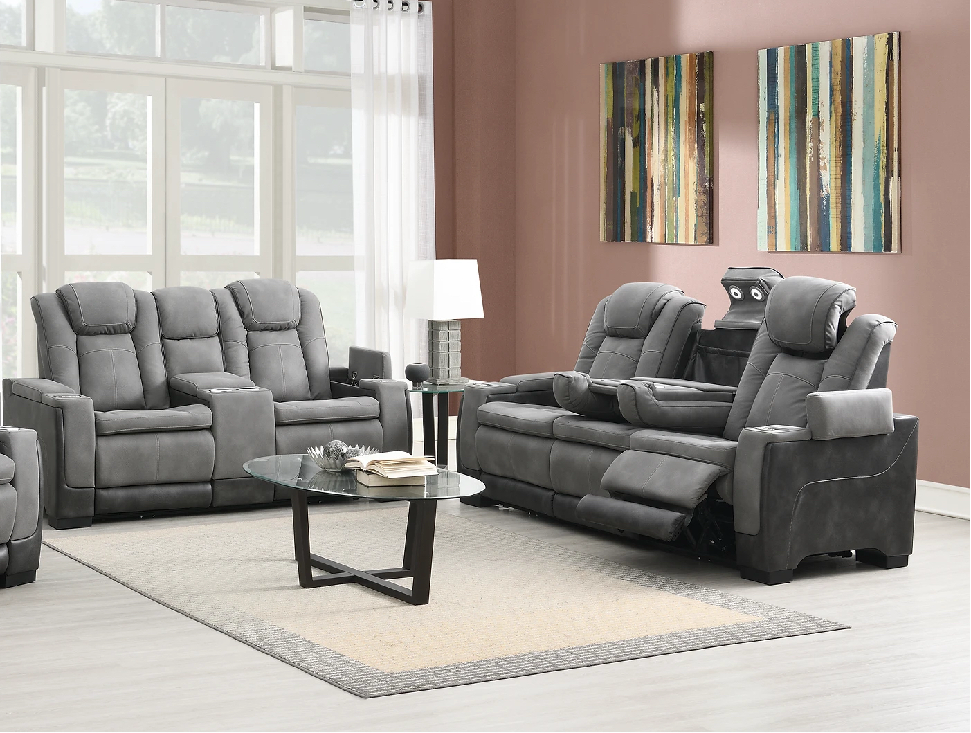 Arcadia Gray  Sofa + Loveseat Set