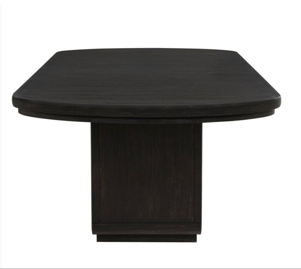 LEANDRO 9-PIECE RECTANGULAR DINING TABLE SET BURNISHED BLACK