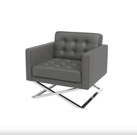 Modern Design | Chrome Base | Premium Leather Finish