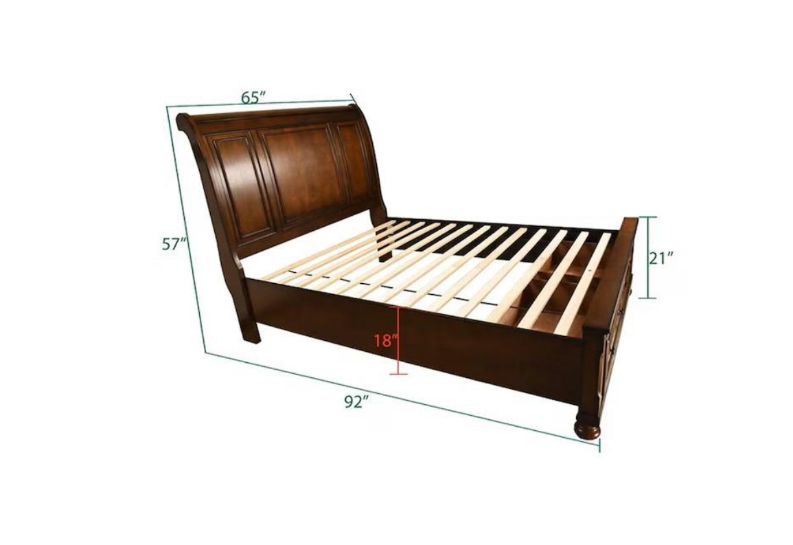B420 - CARSON BROWN 4 PC ( King Bed, Dresser, Mirror, Nightstand )