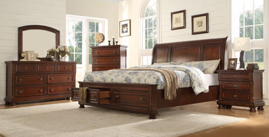 B420 - CARSON BROWN 4 PC ( King Bed, Dresser, Mirror, Nightstand )