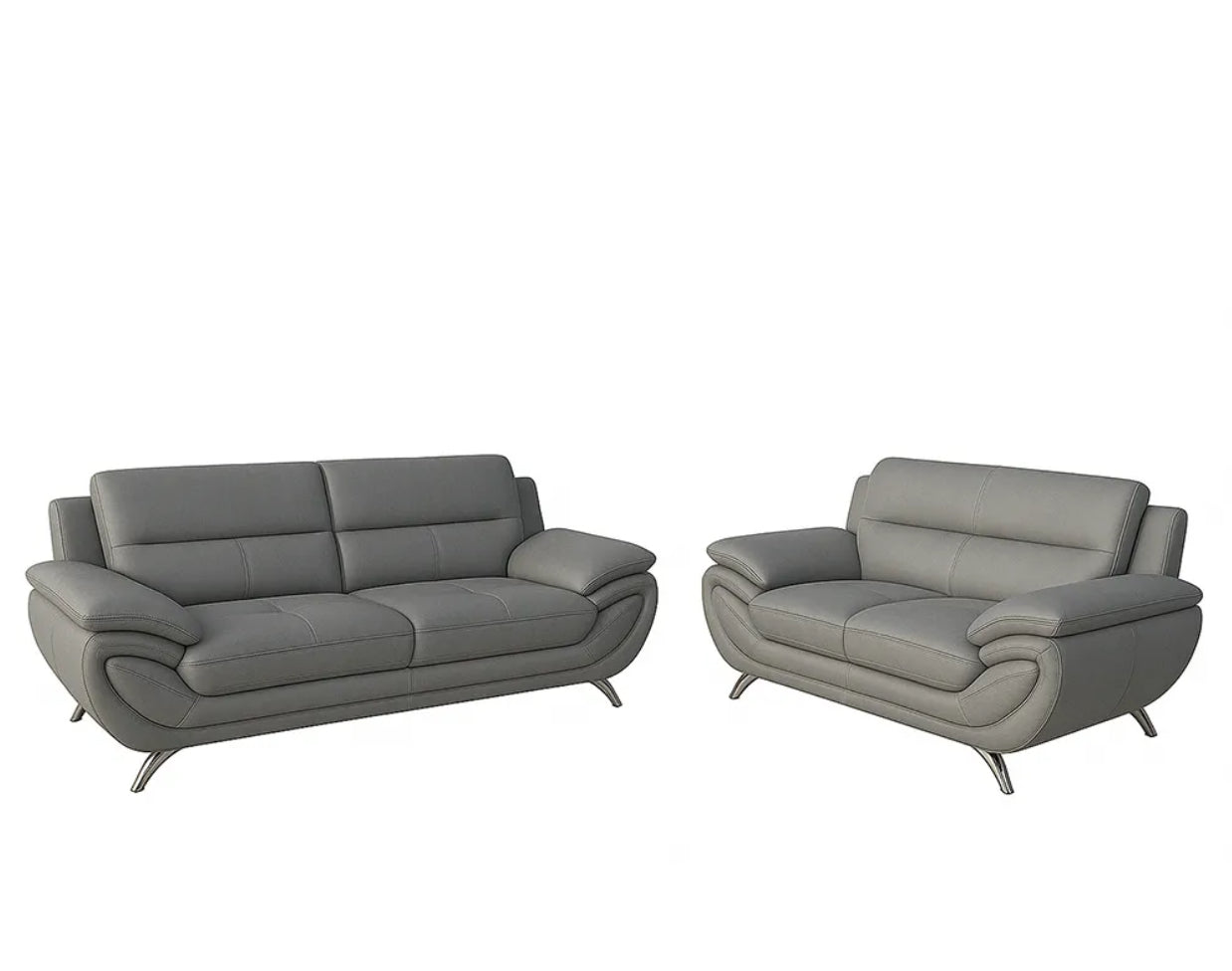 Venecia Sofa Set Grey. (SOFA AND LOVESEAT)
