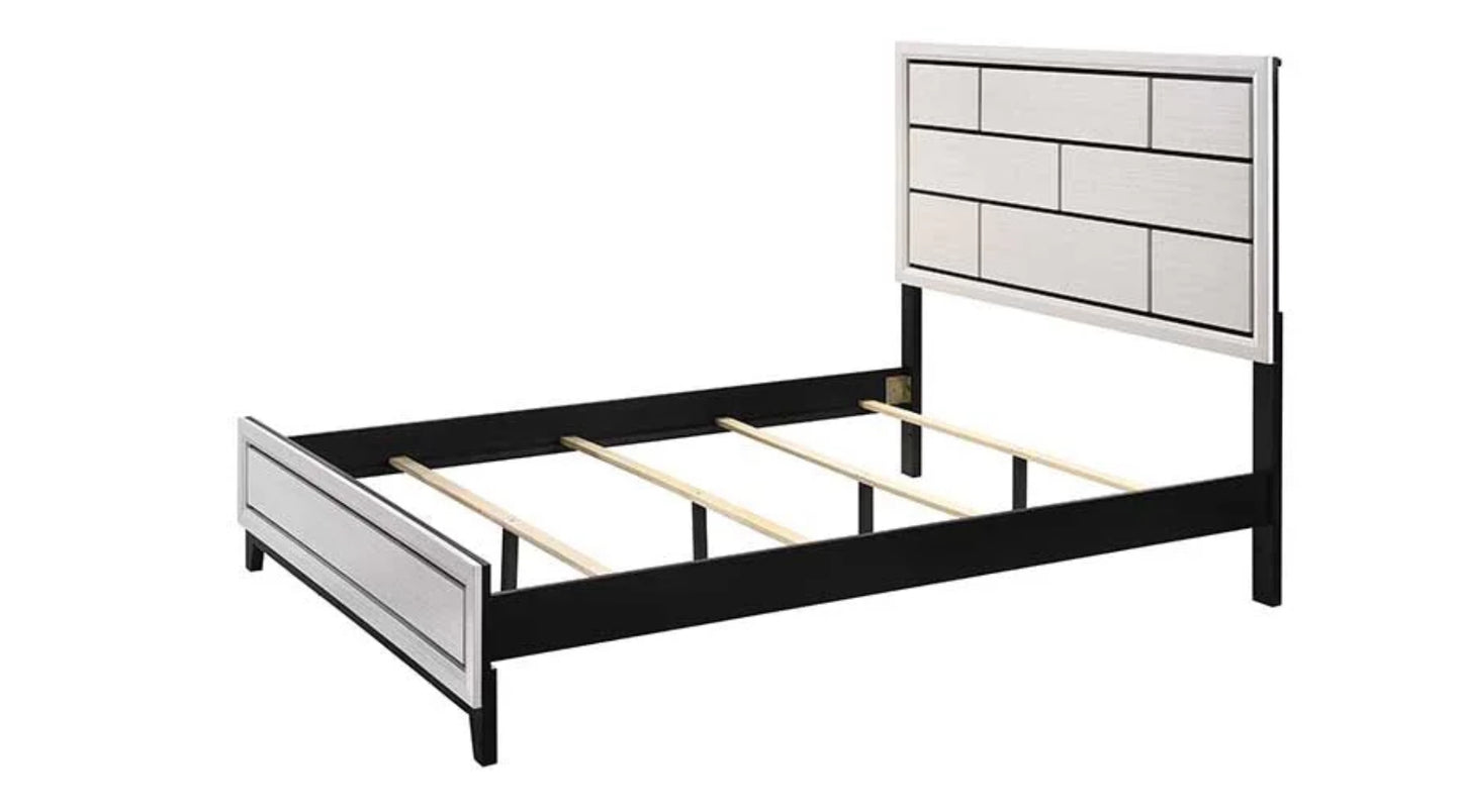 Caroline White 4 Piece Set Includes: QUEEN Bed, Dresser, Mirror, Nightstand
