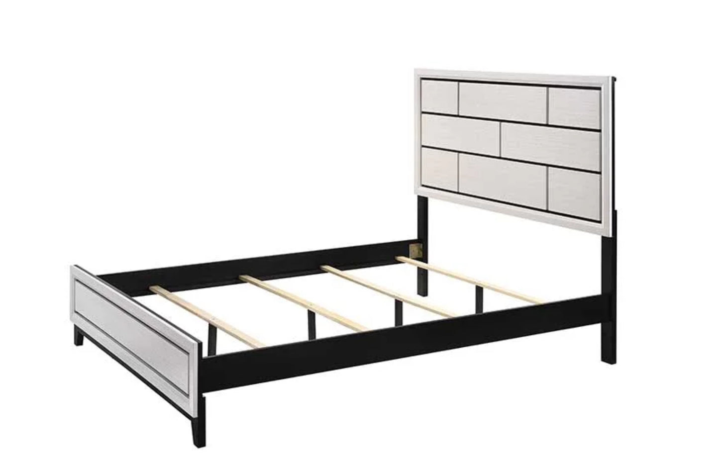Caroline White 4 Piece Set Includes: QUEEN Bed, Dresser, Mirror, Nightstand