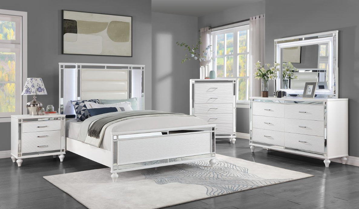 QUEEN BED FRAME - DRESSER - MIRROR - NIGHTSTAND