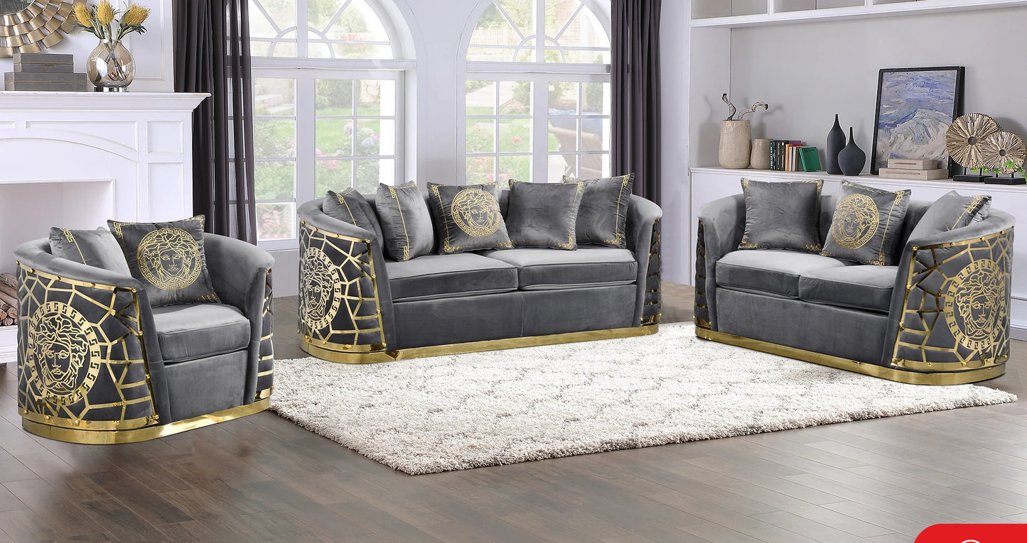 Odessa Gray Sofa + Loveseat Set