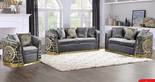 Odessa Gray Sofa + Loveseat Set