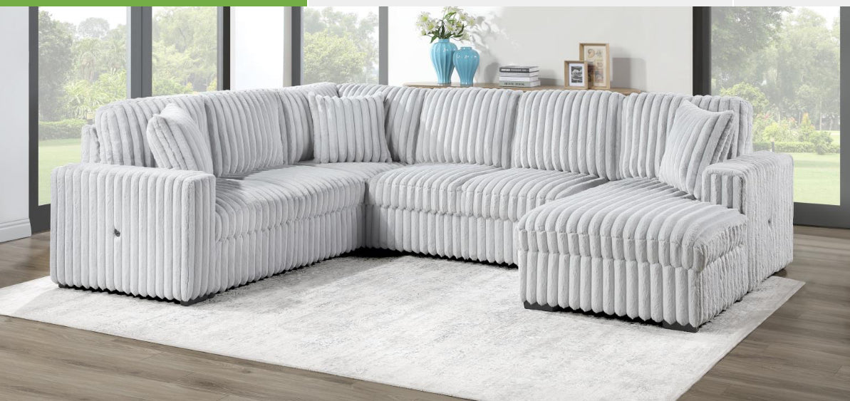 U299	GRAY 3 PC SECTIONAL W/USB