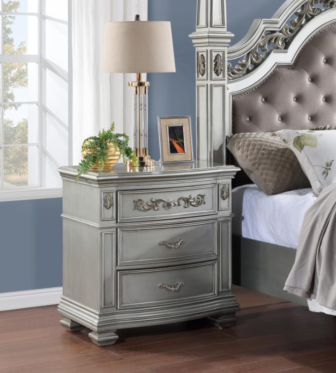 KING BED FRAME - DRESSER - MIRROR - NIGHTSTAND