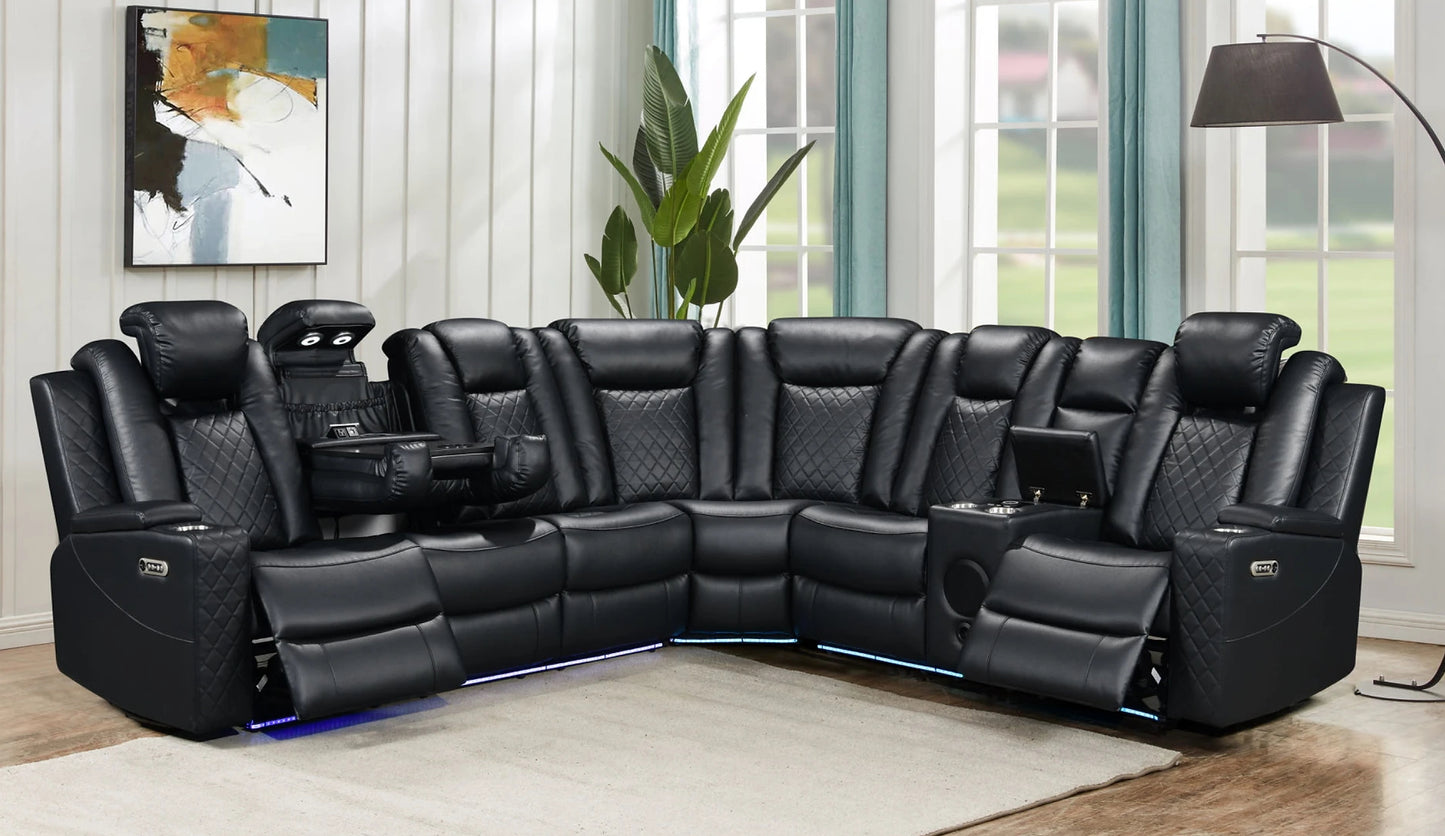 Daytona Black 3piece power sectional