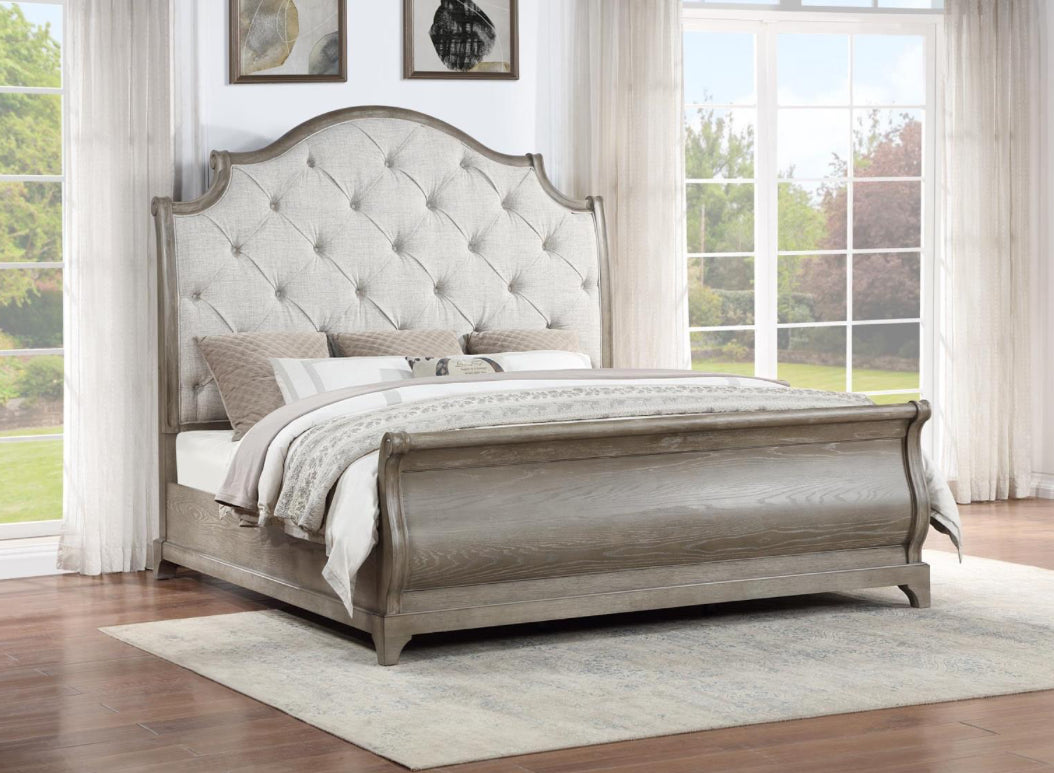 B022 QUEEN BED FRAME - DRESSER - MIRROR - NIGHTSTAND