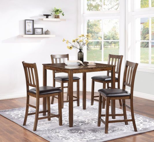 D230-5	WALNUT COUNTER TABLE W/ 4 CHAIRS