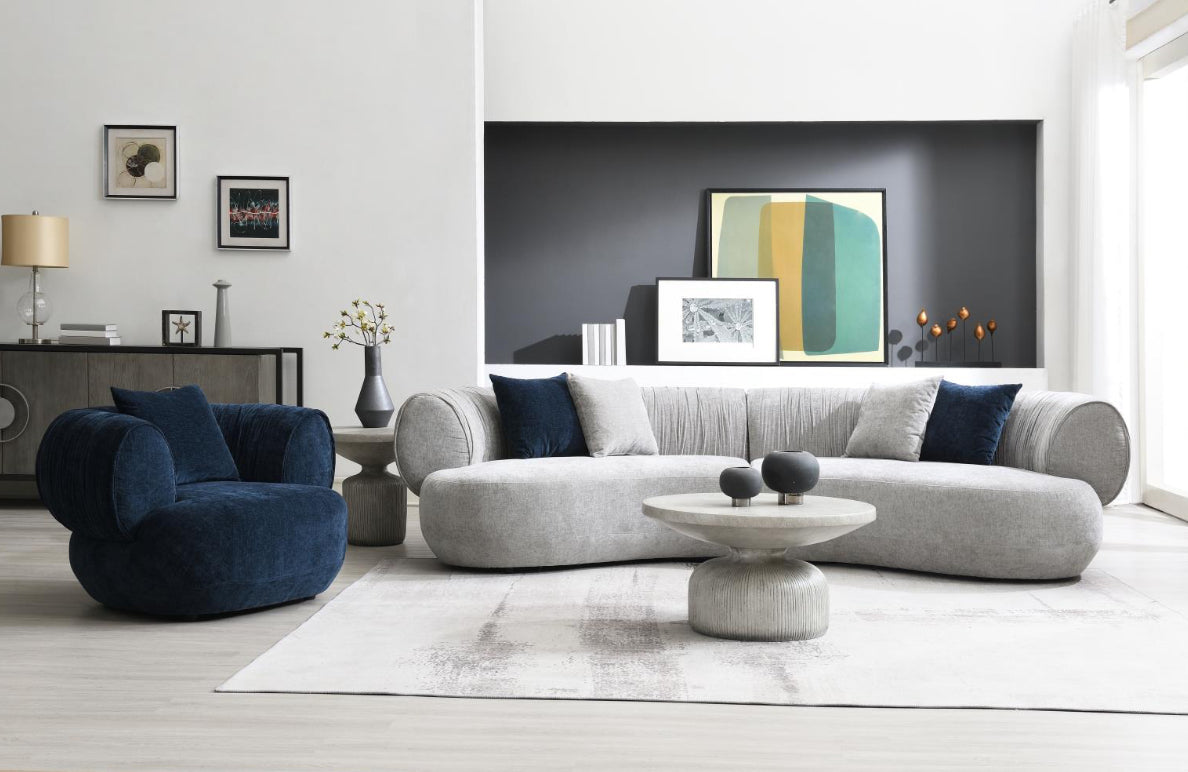 U307	GRAY MODERN CURVED SOFA