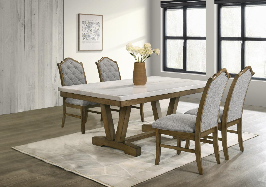D074-5PC
 DINING TABLE & 4 SIDE CHAIRS