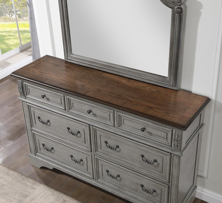B453 - ANNALEE QUEEN BED FRAME - DRESSER - MIRROR-NIGHTSTAND