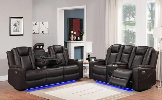 Dearborn Brown Sofa + Loveseat Set