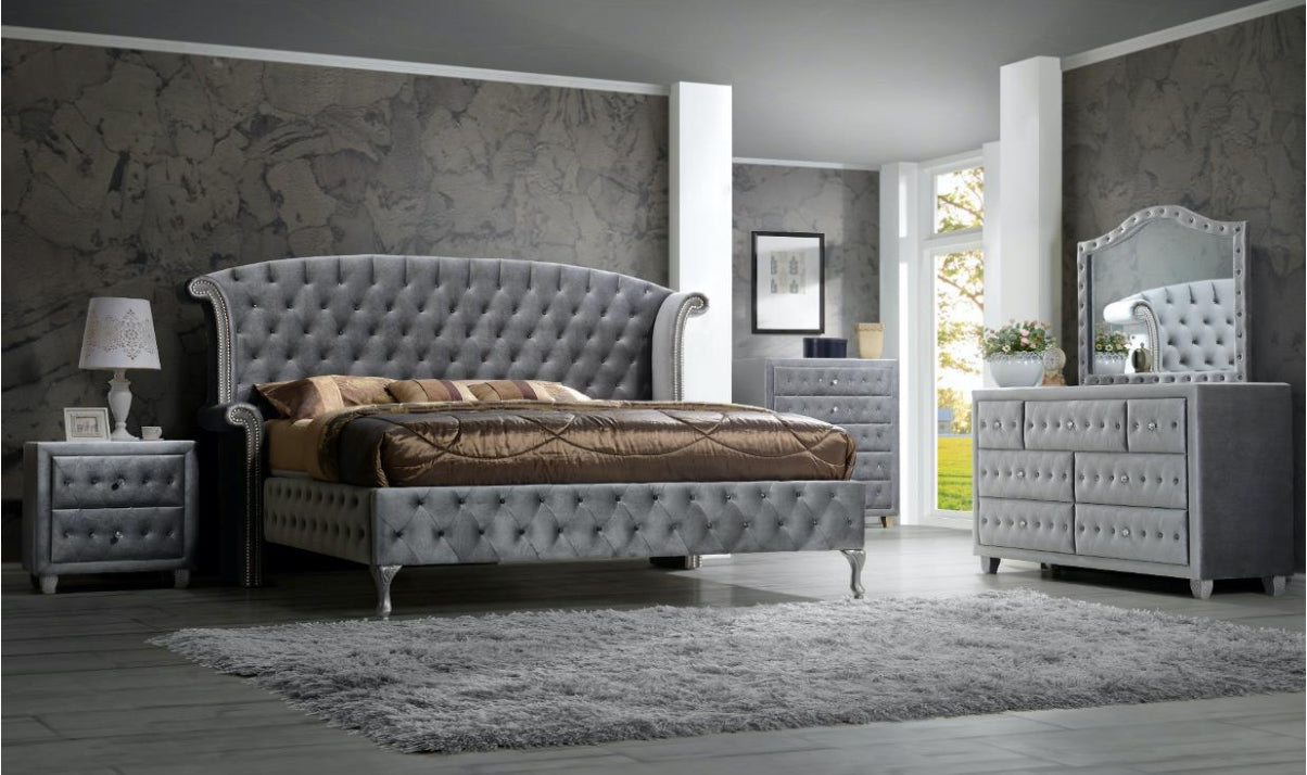 BR3600 - DANA GRAY 4 PC ( Queen Bed, Dresser, Mirror, Nightstand )