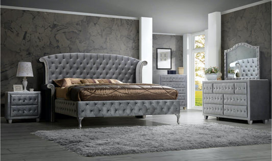 BR3600 - DANA GRAY 4 PC ( Queen Bed, Dresser, Mirror, Nightstand )