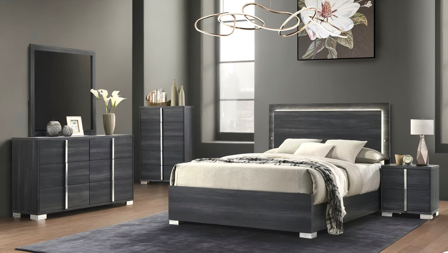 Juliet White  or Juliet Gray Queen 4 Piece bedroom Set (queen bed, dresser, mirror, nightstand