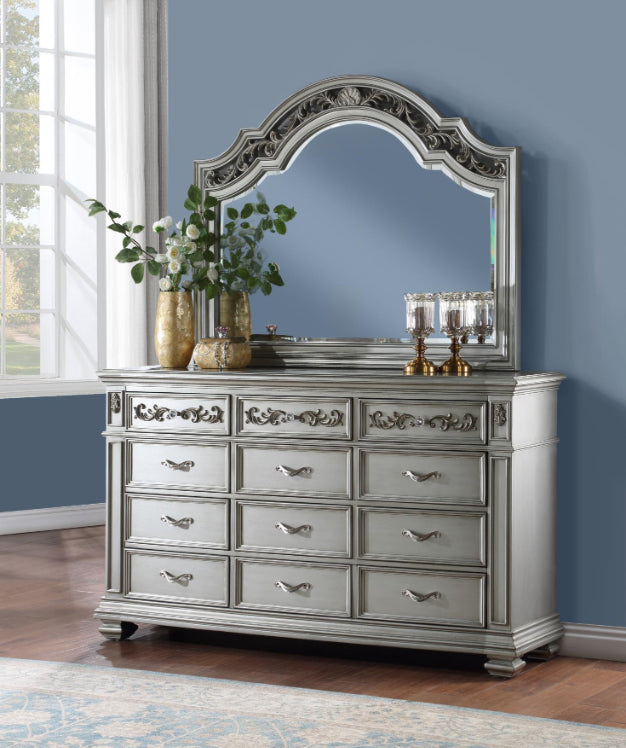 KING BED FRAME - DRESSER - MIRROR - NIGHTSTAND
