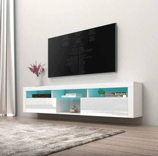 TV228 Floating TV Stand with LED White
