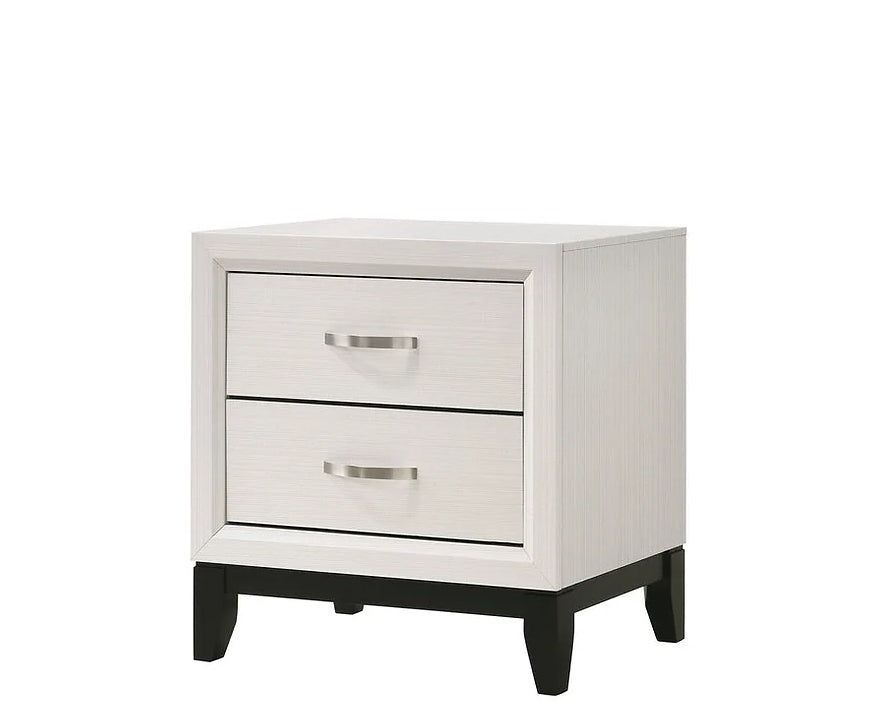 Caroline White 4 Piece Set Includes: QUEEN Bed, Dresser, Mirror, Nightstand