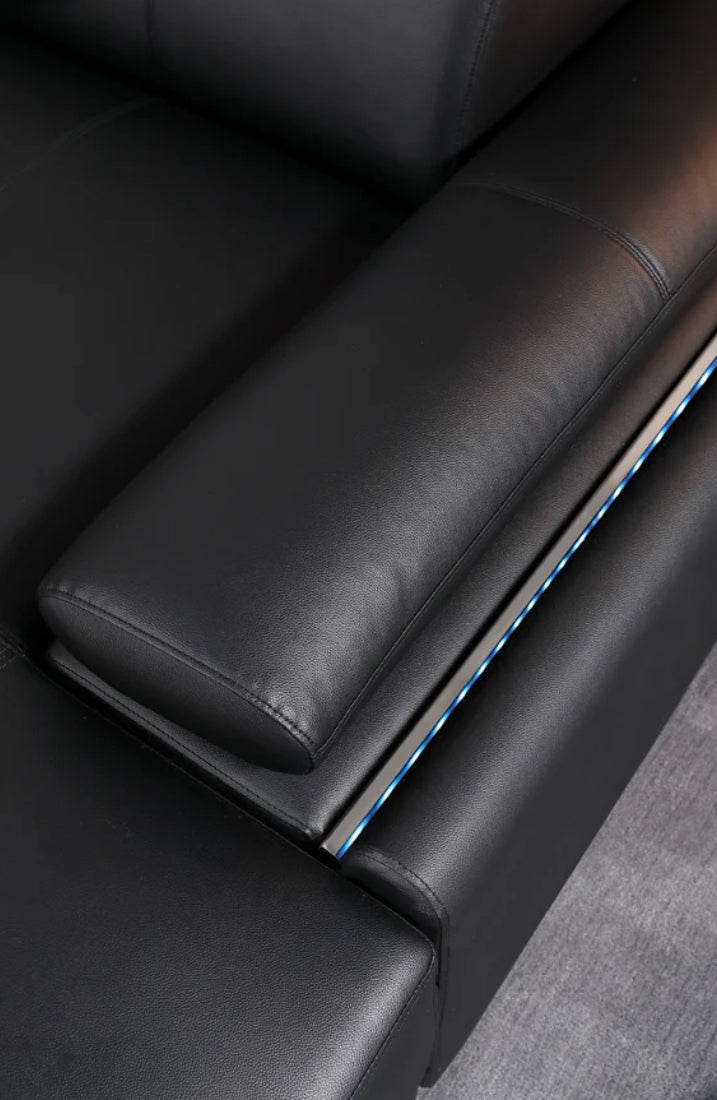 Denver RAF Chaise Sectional Black