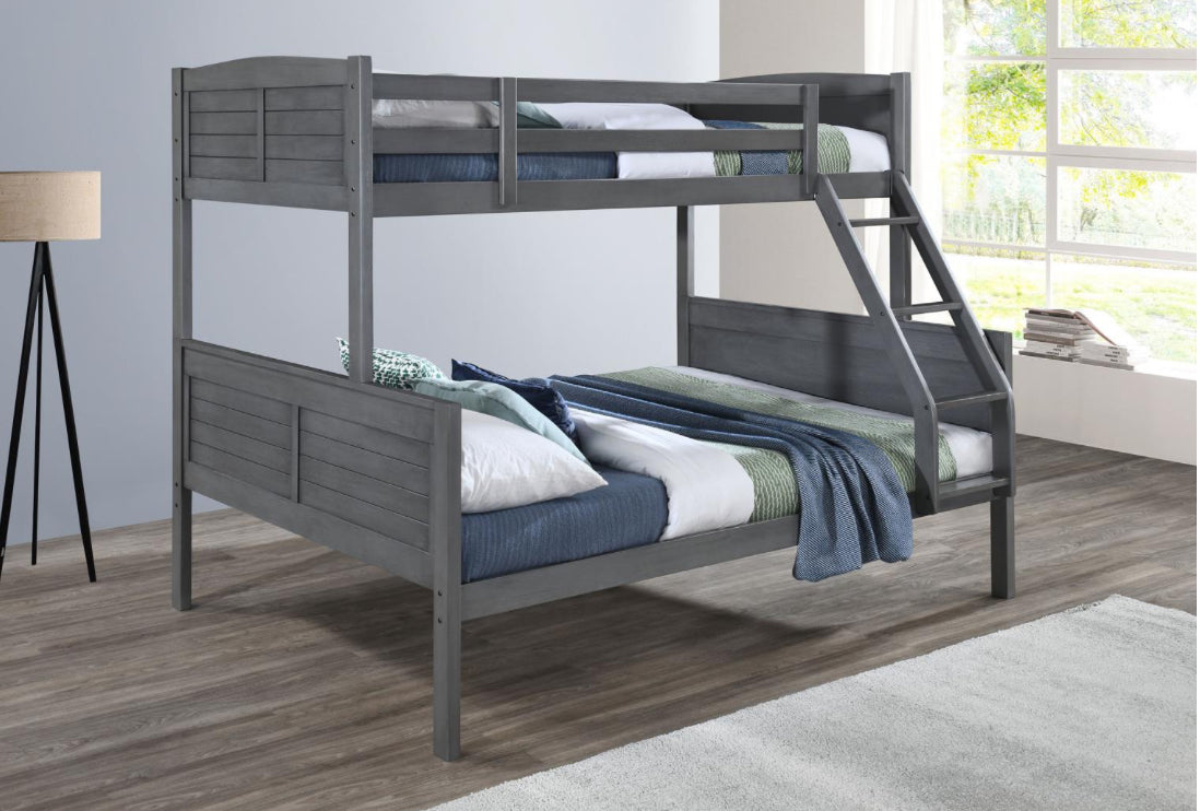 S093	ANT. GRAY TWIN/FULL BUNK BED