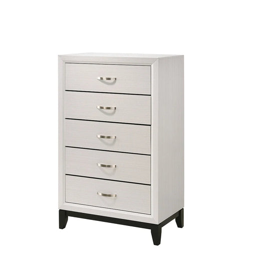 Caroline White B128 5 Drawer Chest