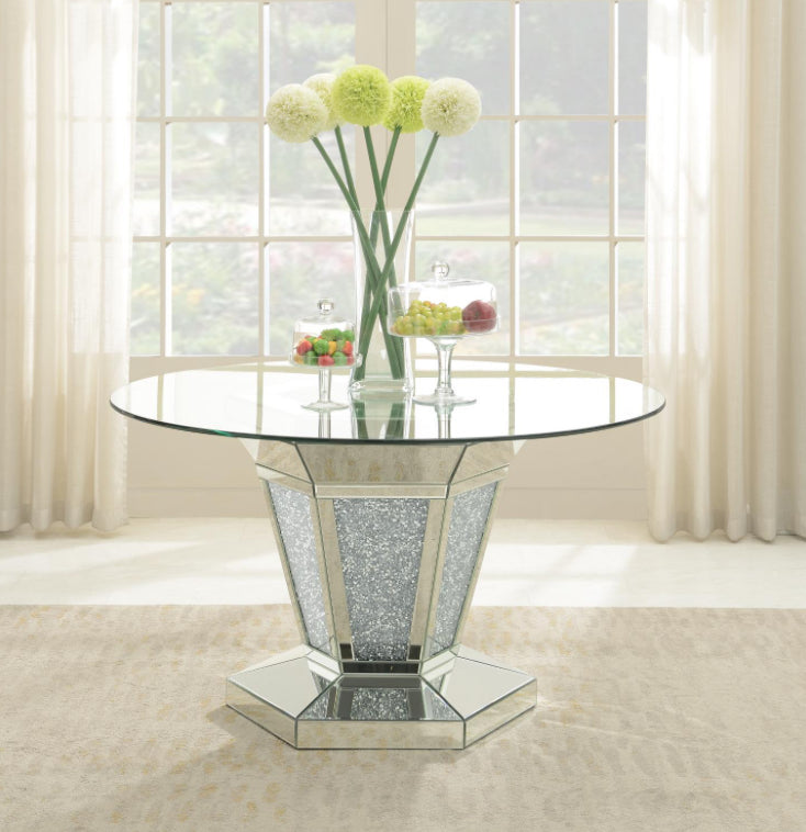 G-100 GLAMOUR DINING TABLE & 4 BLACK VELVET CHAIRS
