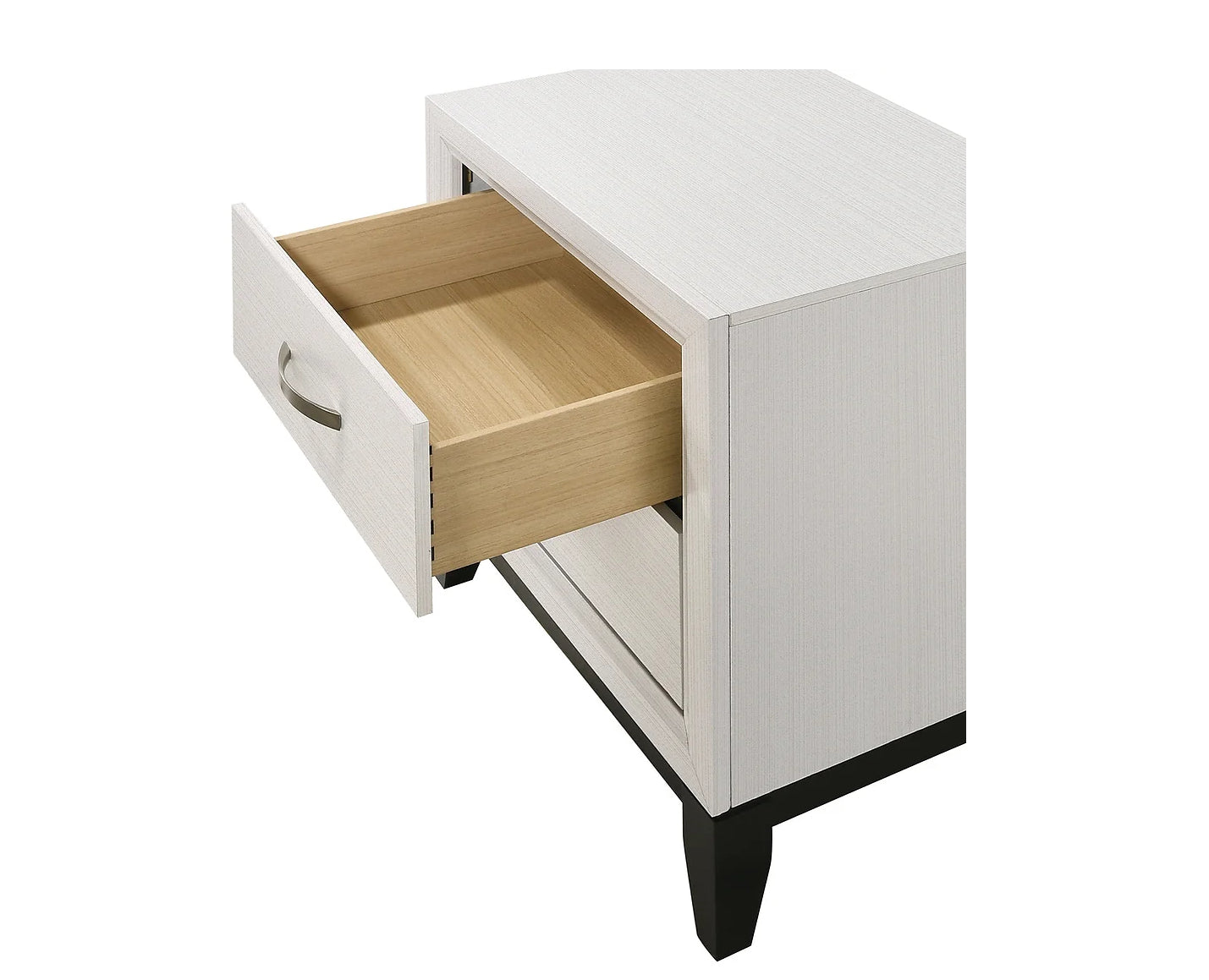 Caroline White 4 Piece Set Includes: QUEEN Bed, Dresser, Mirror, Nightstand