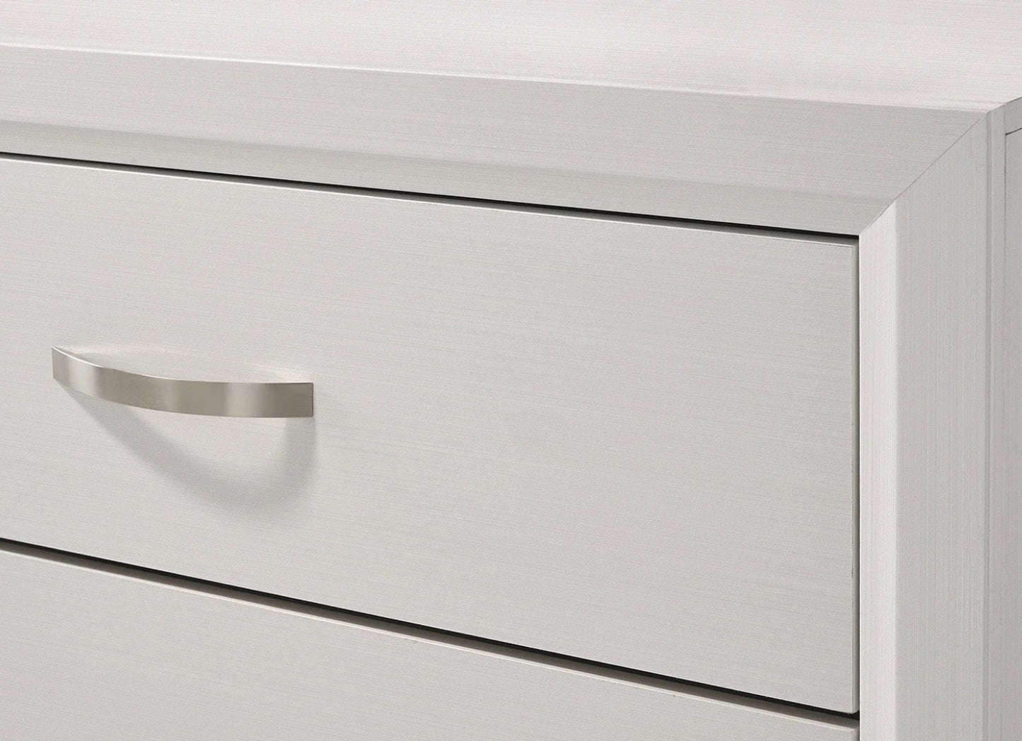 Caroline White 4 Piece Set Includes: QUEEN Bed, Dresser, Mirror, Nightstand