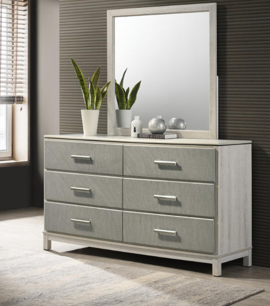 B261 KING BED FRAME - DRESSER - MIRROR -NIGHTSTAND (free chest)