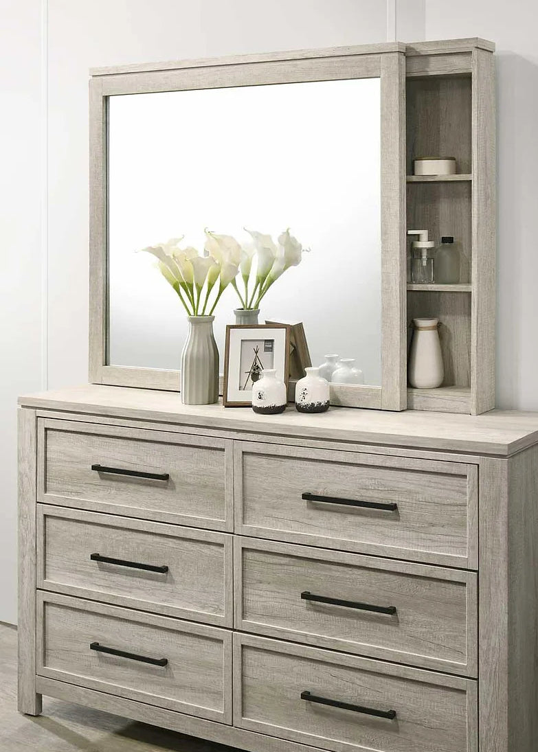 Emma B120 5 Piece Set Includes: QUEEN Bed, Dresser, Mirror, Nightstand, Chest